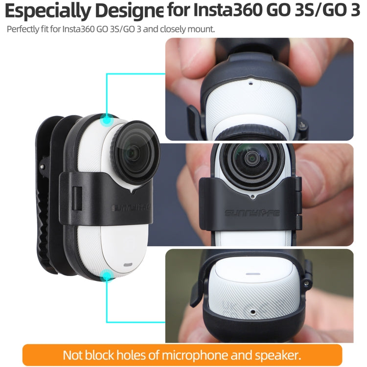 For Insta360 GO3 / GO 3S Sunnylife 360 Degree Rotation Backpack Clip Action Camera Clamp Mount (Black) - free shipping - PMC TechLife - Order now!