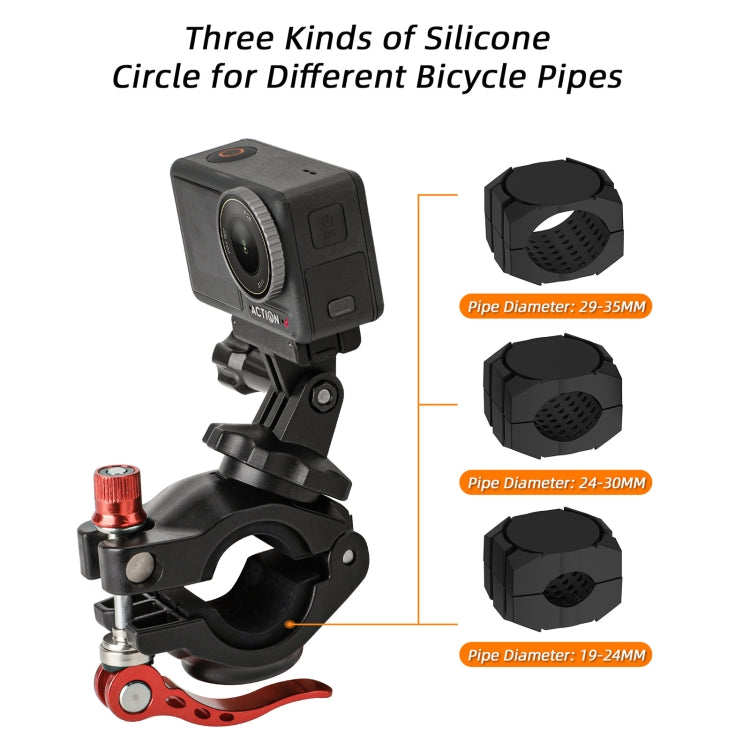 Sunnylife Sports Camera Universal Bicycle Clamp 360 Rotation 19-35mm Clip for DJI Action / Insta360 / GoPro (Black) - free shipping - PMC TechLife - Order now!