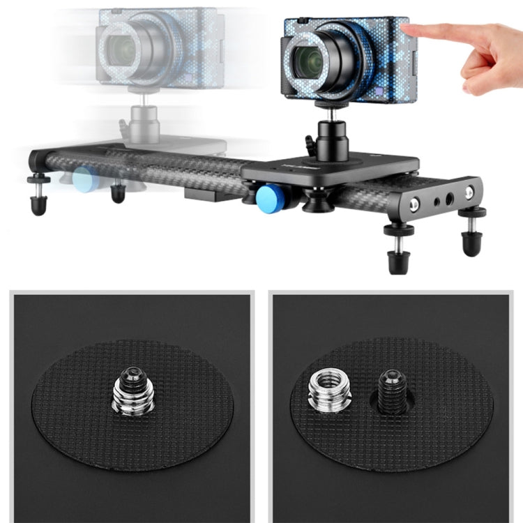 YELANGU L140T-A 40cm Carbon Fiber Slide Rail Track with Phone Clamp & BallHead Adapter for Smartphones (Black) - free shipping - PMC TechLife - Order now!