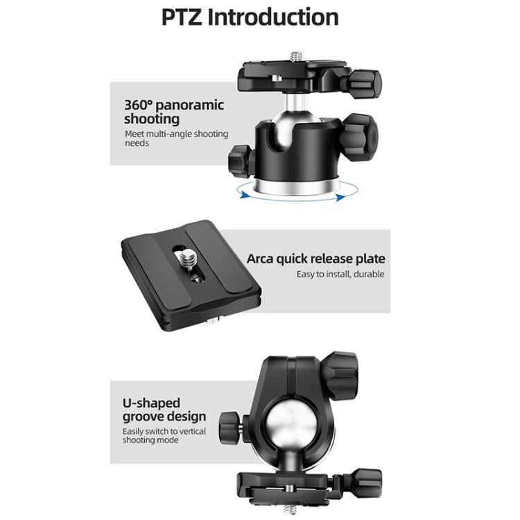 BEXIN TA254-BS30 Portable Collapsible Aluminum Alloy Camera Tripod with Head (Black) - free shipping - PMC TechLife - Order now!