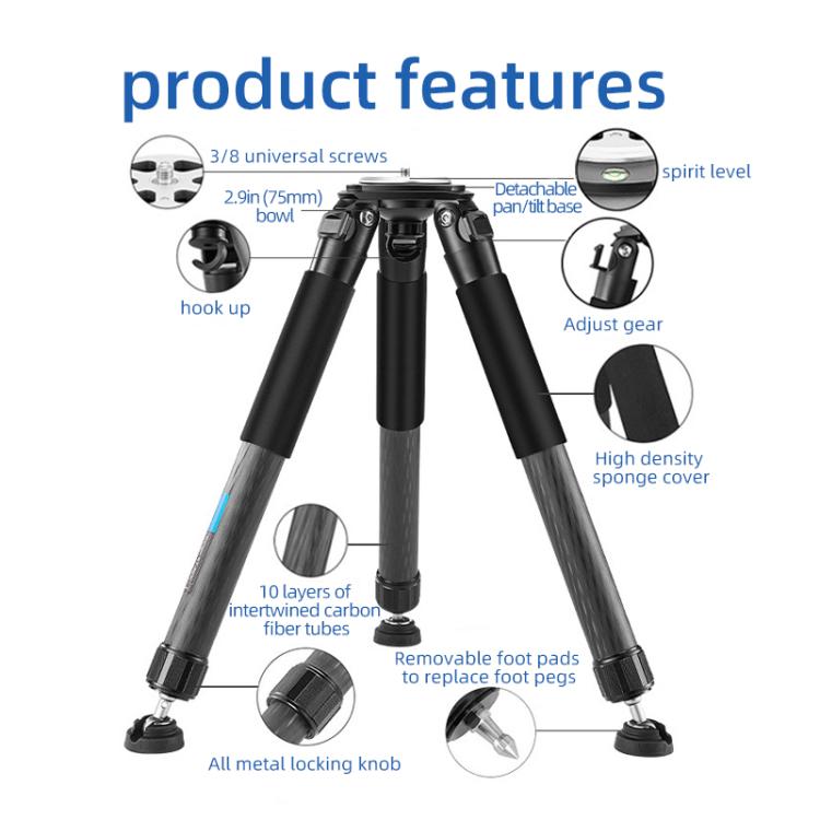BEXIN ST402C Portable Collapsible Carbon Fiber Camera Tripod (Black) - free shipping - PMC TechLife - Order now!