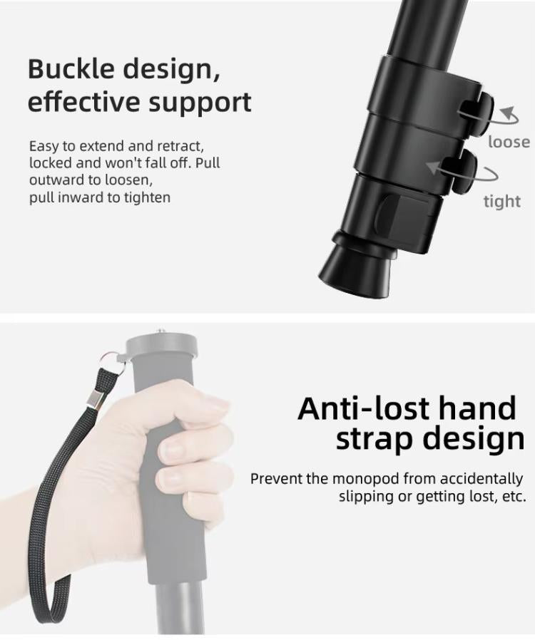 BEXIN P294B Portable Travel Outdoor DSLR Camera Aluminum Alloy Monopod Holder (Black) - free shipping - PMC TechLife - Order now!