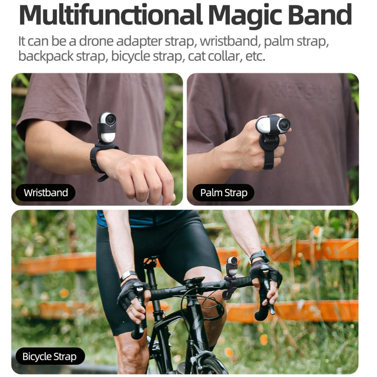 For Insta360 GO 3S / GO 3 Sunnylife Camera Strap Magnetic Mount Drone Mount Silicone Wristband Backpack Stripe (Black) - free shipping - PMC TechLife - Order now!