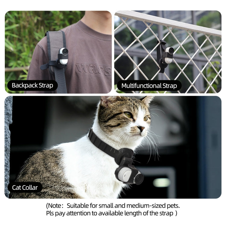 For Insta360 GO 3S / GO 3 Sunnylife Camera Strap Magnetic Mount Drone Mount Silicone Wristband Backpack Stripe (Black) - free shipping - PMC TechLife - Order now!