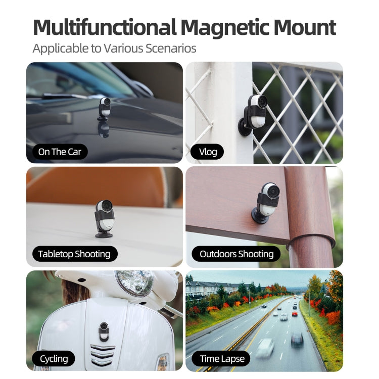 For Insta360 GO 3S / GO 3 Sunnylife Camera Strap Magnetic Mount Drone Mount Silicone Wristband Backpack Stripe (Black) - free shipping - PMC TechLife - Order now!