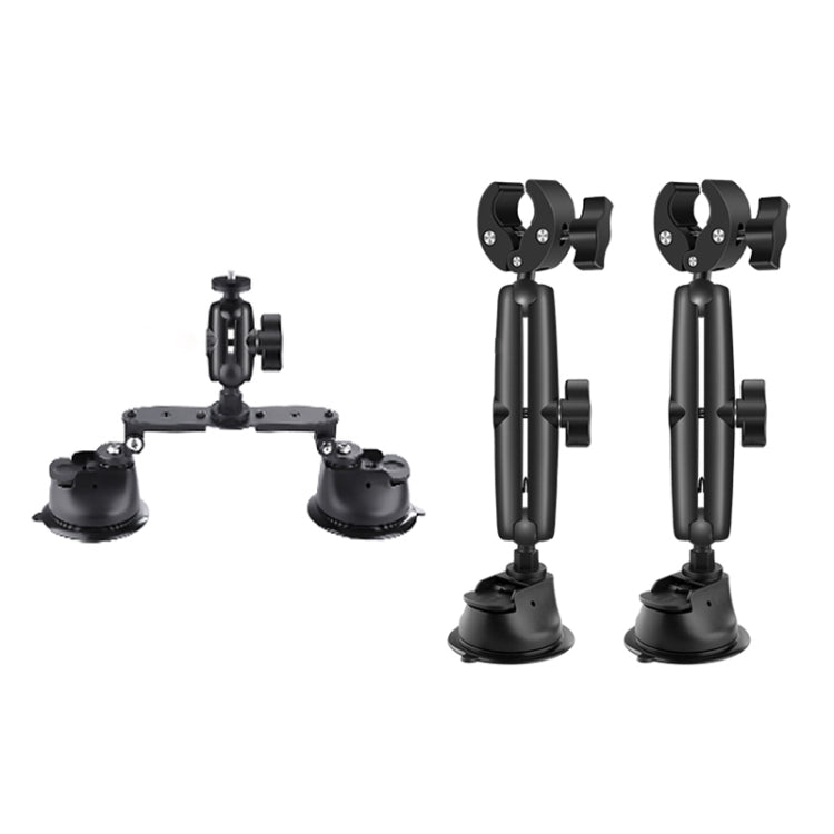 1/4 inch Screw Dual-Leg  Suction Cup Mount and 2 x Single-leg Car Suction Cup Mount Crab Clamps Set (Black) - free shipping - PMC TechLife - Order now!