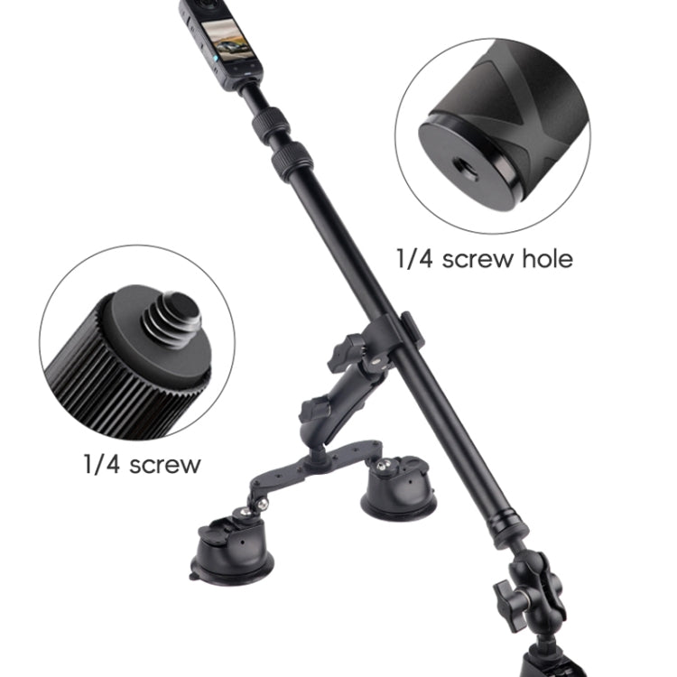 1/4 inch Screw Dual-Leg  Suction Cup Mount and 2 x Single-leg Car Suction Cup Mount Crab Clamps Set (Black) - free shipping - PMC TechLife - Order now!