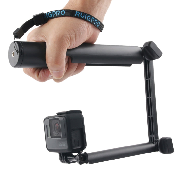 3-Way Monopod + Magic Mount Selfie Stick for GoPro, Insta360, DJI and Other Action Cameras, Length: 24.5-63cm(Black) - Extendable Pole by PMC TechLife | Online Shopping South Africa | PMC TechLife | Buy Now Pay Later Mobicred
