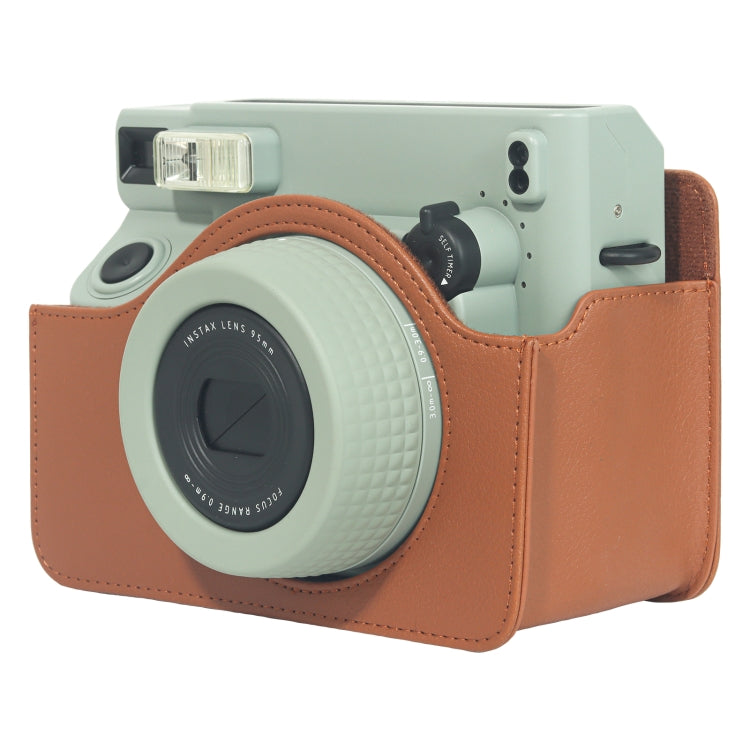 For FUJIFILM Instax WIDE 400 Full Body Leather Case Bag with Strap (Brown) - Leather Bag by PMC TechLife | Online Shopping South Africa | PMC TechLife | Buy Now Pay Later Mobicred