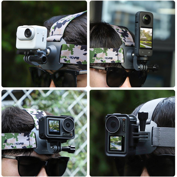 Sunnylife TD672 360 Rotation Adjustable Head Strap Vlog POV Mount Belt for GoPro, Insta360, DJI Osmo Action and Other Action Cameras (Camouflage) - Head Belt by Sunnylife | Online Shopping South Africa | PMC TechLife | Buy Now Pay Later Mobicred