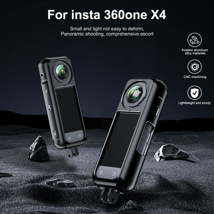 For Insta360 X4 Aluminum Alloy Metal Protective Cage Housing Frame (Black) - free shipping - PMC TechLife - Order now!