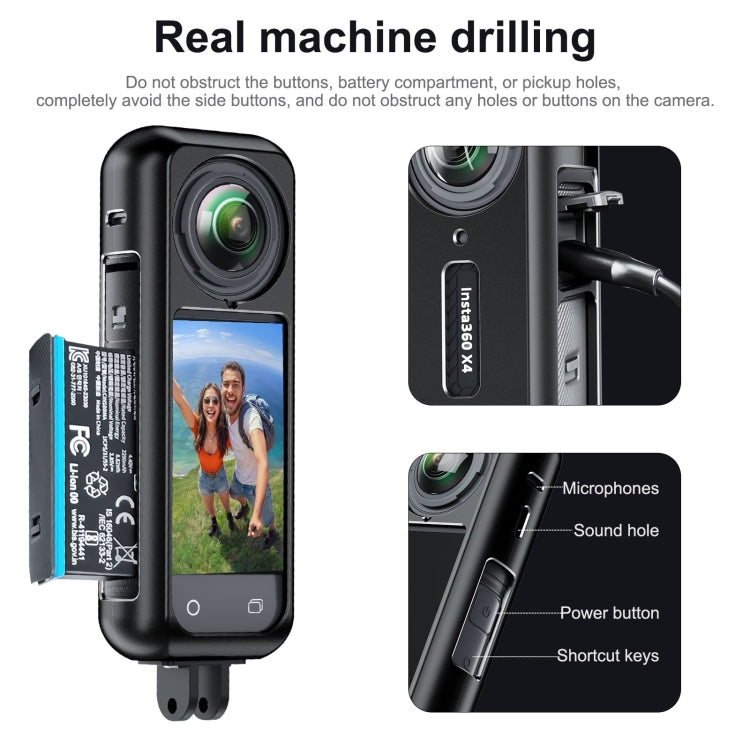 For Insta360 X4 Aluminum Alloy Metal Protective Cage Housing Frame (Black) - free shipping - PMC TechLife - Order now!