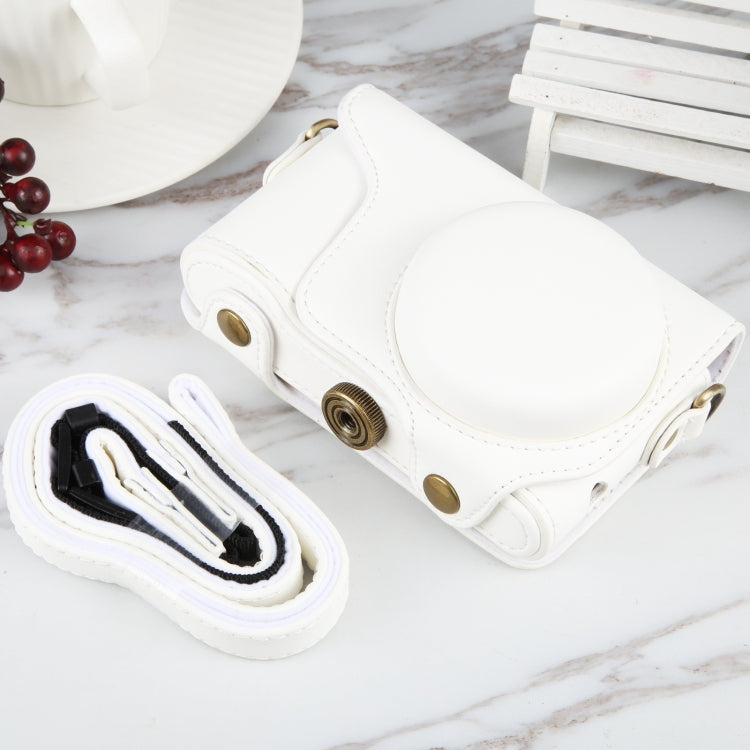 Full Body Camera PU Leather Case Bag with Strap for Samsung Galaxy Camera EK-GC100 / EK-GC110 / EK-GC200 (White) - Leather Bag by PMC TechLife | Online Shopping South Africa | PMC TechLife | Buy Now Pay Later Mobicred