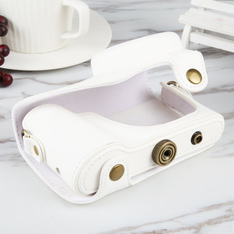 Full Body Camera PU Leather Case Bag with Strap for Samsung Galaxy Camera EK-GC100 / EK-GC110 / EK-GC200 (White) - Leather Bag by PMC TechLife | Online Shopping South Africa | PMC TechLife | Buy Now Pay Later Mobicred