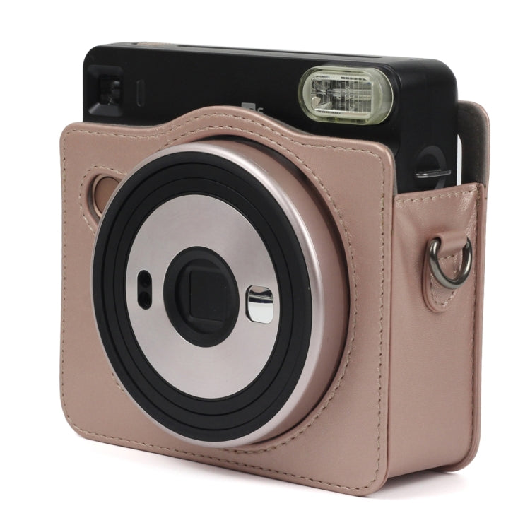 Pearly Lustre PU Leather Case Bag for FUJIFILM Instax SQUARE SQ6 Camera, with Adjustable Shoulder Strap(Light Brown) - free shipping - PMC TechLife - Order now!
