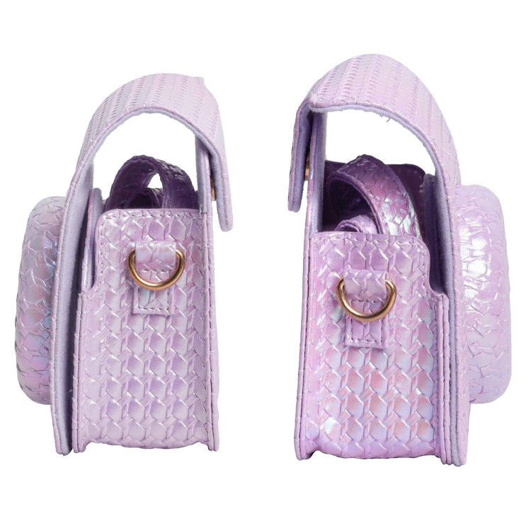 For FUJIFILM instax mini 12 Colorful Woven Leather Case Full Body Camera Bag + Photo Album with Strap (Purple) - Leather Bag by PMC TechLife | Online Shopping South Africa | PMC TechLife | Buy Now Pay Later Mobicred