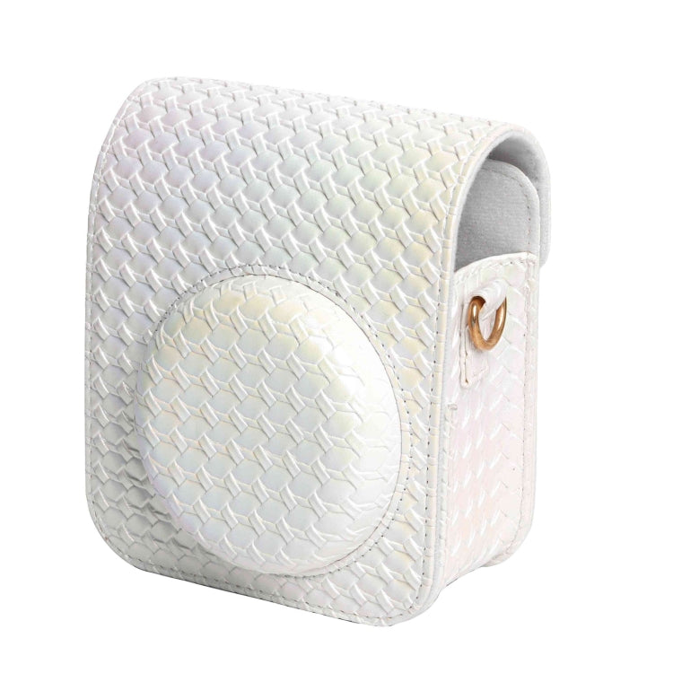 For FUJIFILM instax mini 12 Colorful Woven Leather Case Full Body Camera Bag + Photo Album with Strap (White) - Leather Bag by PMC TechLife | Online Shopping South Africa | PMC TechLife | Buy Now Pay Later Mobicred