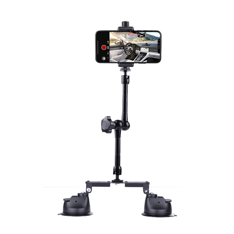Dual-leg Suction Cup Articulating Friction Magic Arm Phone Clamp Mount (Black) - Holder by PMC TechLife | Online Shopping South Africa | PMC TechLife | Buy Now Pay Later Mobicred
