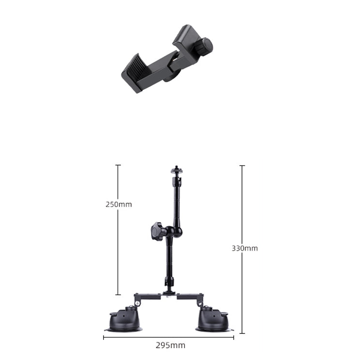 Dual-leg Suction Cup Articulating Friction Magic Arm Phone Clamp Mount (Black) - Holder by PMC TechLife | Online Shopping South Africa | PMC TechLife | Buy Now Pay Later Mobicred