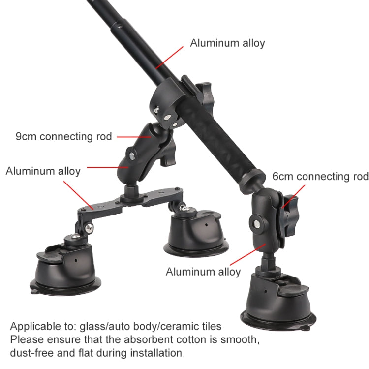 Dual-leg Suction Cup + Single Suction Cup with Selfie Stick Kits (Black) - Holder by PMC TechLife | Online Shopping South Africa | PMC TechLife | Buy Now Pay Later Mobicred