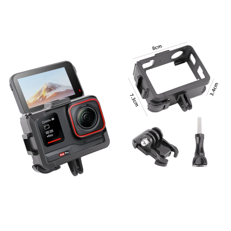 For Insta360 Ace / Ace Pro PC Cage Expansion Adapter Frame with Dual Cold Shoe Bases (Black) - Mount & Holder by PMC TechLife | Online Shopping South Africa | PMC TechLife | Buy Now Pay Later Mobicred