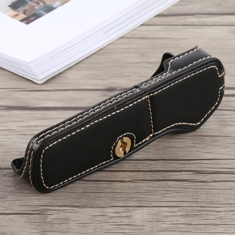 1/4 inch Thread PU Leather Camera Half Case Base for Olympus EM5 / EM5 Mark II (Black) - free shipping - PMC TechLife - Order now!