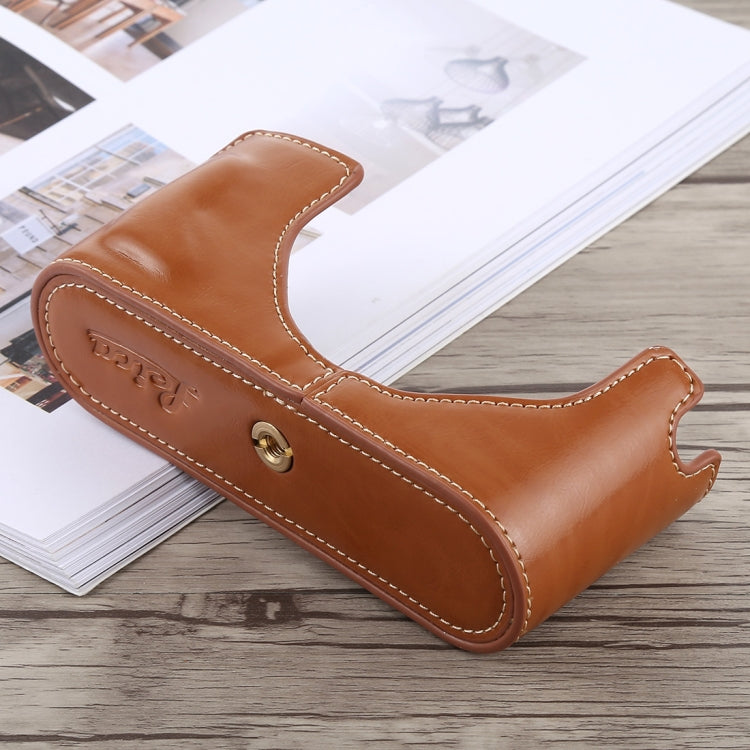 1/4 inch Thread PU Leather Camera Half Case Base for Leica M9 (Brown) - free shipping - PMC TechLife - Order now!