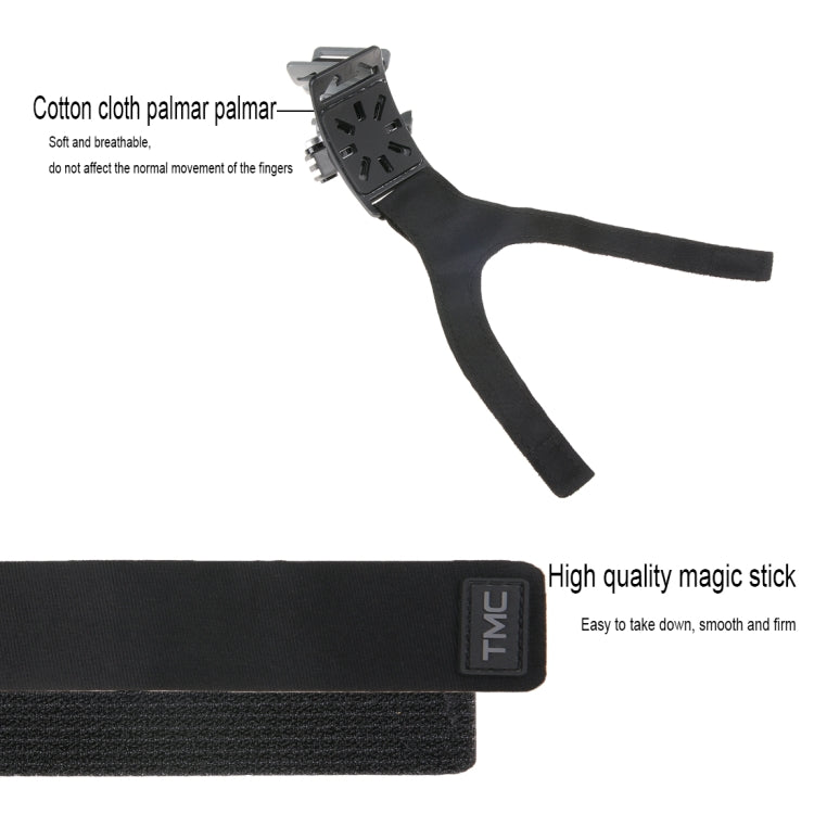 GP278 3 in 1 Hand Wrist Arm Leg Straps 360-degree Rotation Mount for GoPro, Insta360, DJI and Other Action Cameras(Black) - Wrist Strap by PMC TechLife | Online Shopping South Africa | PMC TechLife | Buy Now Pay Later Mobicred
