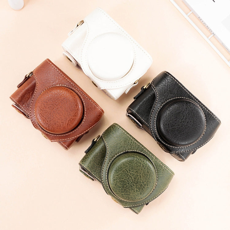 For Sony ZV-1F / ZV1M2 Full Body Camera PU Leather Case Bag with Strap (Coffee) - Leather Bag by PMC TechLife | Online Shopping South Africa | PMC TechLife | Buy Now Pay Later Mobicred