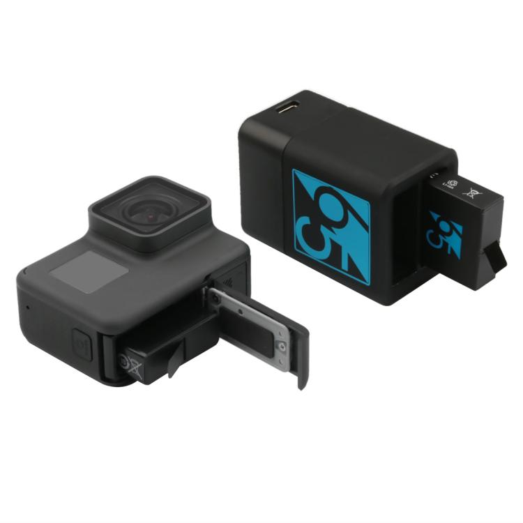 Dual Batteries Charger with USB-C / Type-C Cable for GoPro HERO6 /5 - Charger by PMC TechLife | Online Shopping South Africa | PMC TechLife | Buy Now Pay Later Mobicred