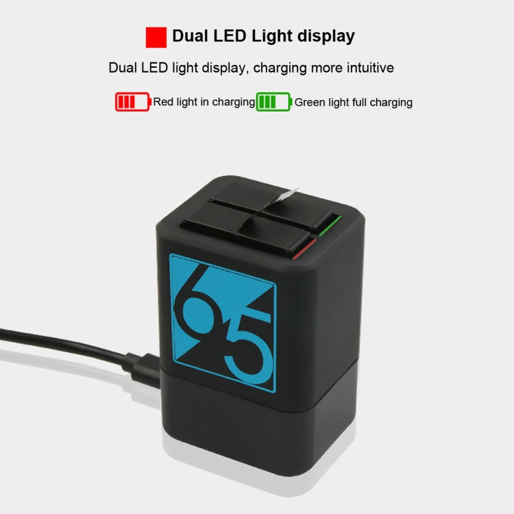 Dual Batteries Charger with USB-C / Type-C Cable for GoPro HERO6 /5 - Charger by PMC TechLife | Online Shopping South Africa | PMC TechLife | Buy Now Pay Later Mobicred