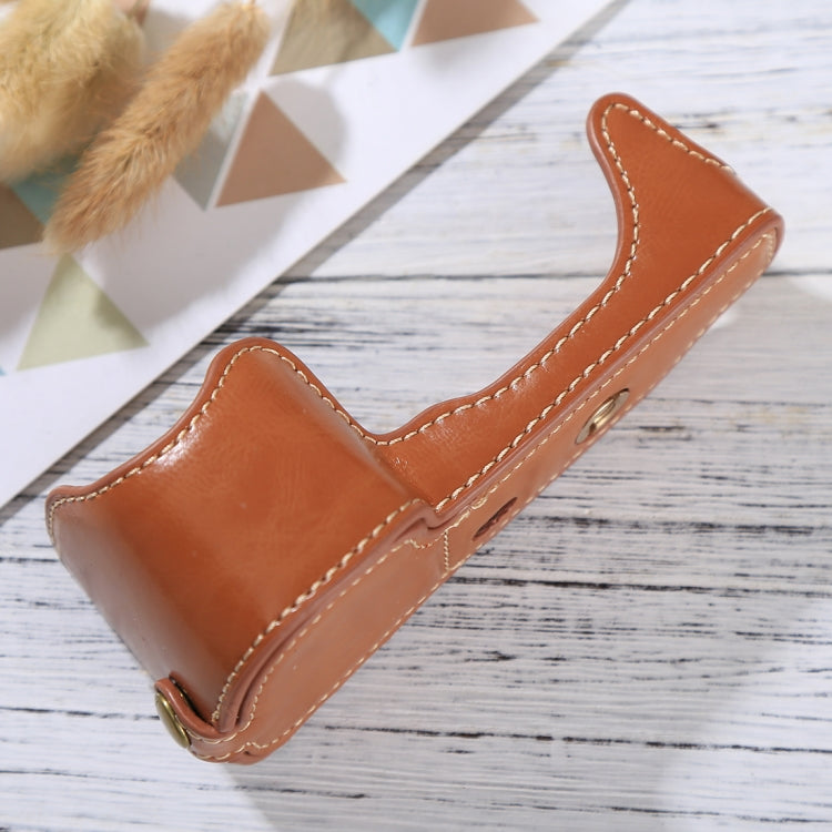 1/4 inch Thread PU Leather Camera Half Case Base for Sony ILCE-6000 / A6000(Brown) - free shipping - PMC TechLife - Order now!