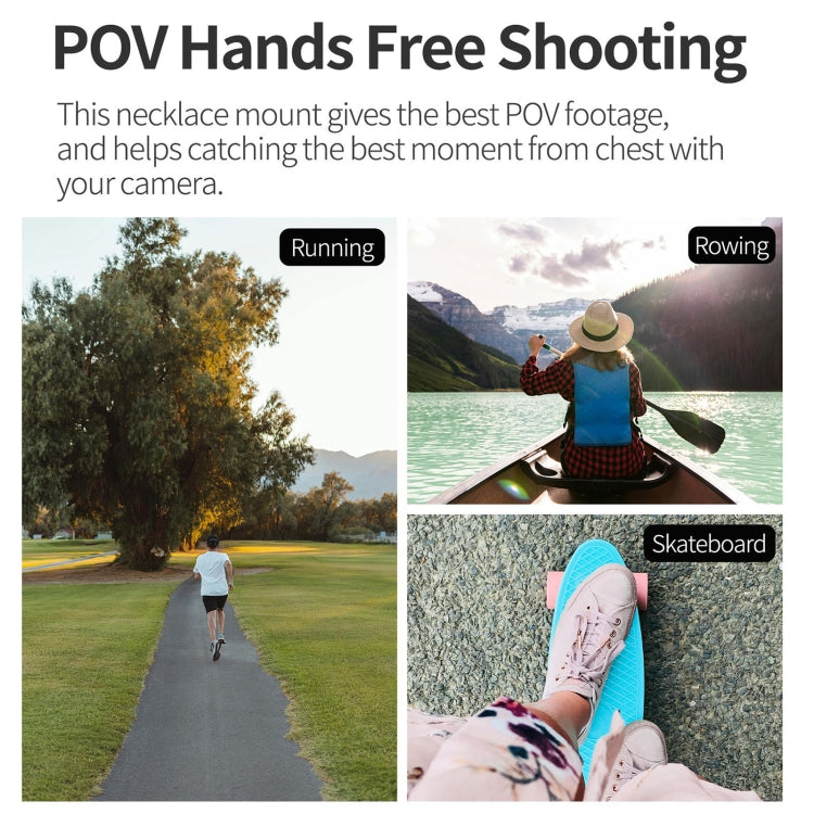 For Insta360 GO 3 Sunnylife Magnetic Neck Mount Chest Body Camera Necklace Lanyard POV Vlog Holder (Black) - free shipping - PMC TechLife - Order now!