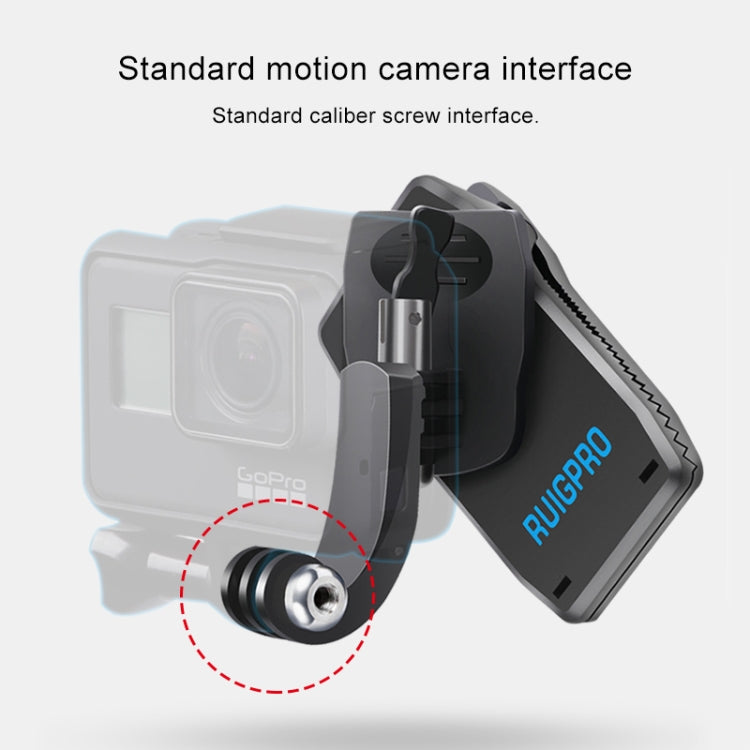 RUIGPRO 360 Degree Rotation J-Type Backpack Rec-Mounts Clip Clamp Mount with Screw for GoPro HERO9 Black / HERO8 Black /HERO7 /6 /5, DJI Osmo Action, Xiaoyi and Other Action Cameras - Mount & Holder by RUIGPRO | Online Shopping South Africa | PMC TechLife | Buy Now Pay Later Mobicred