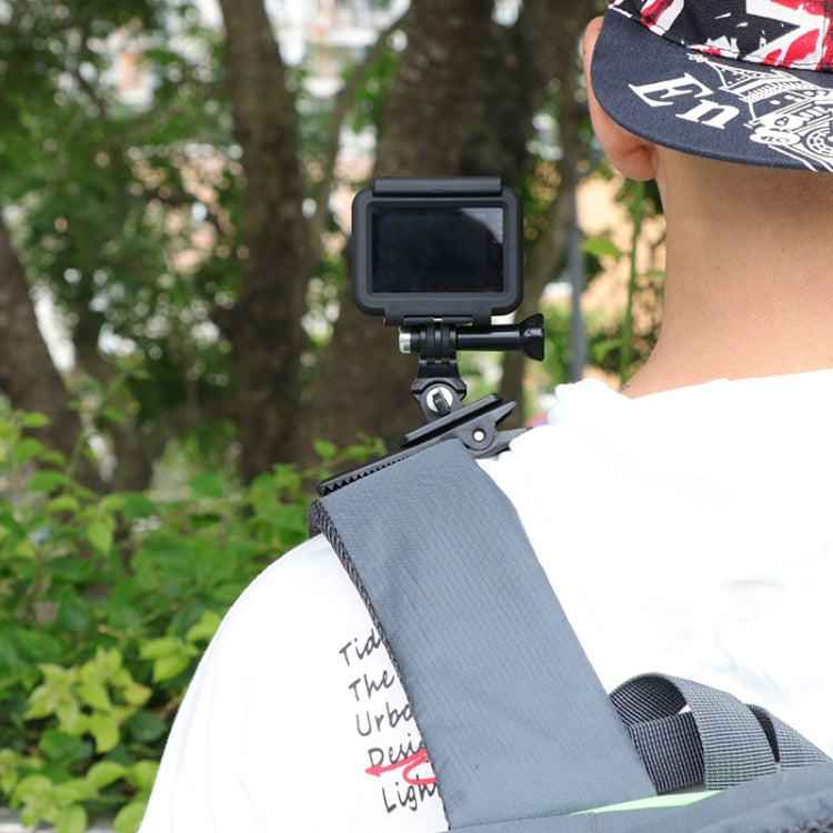 RUIGPRO 360 Degree Rotation J-Type Backpack Rec-Mounts Clip Clamp Mount with Screw for GoPro HERO9 Black / HERO8 Black /HERO7 /6 /5, DJI Osmo Action, Xiaoyi and Other Action Cameras - Mount & Holder by RUIGPRO | Online Shopping South Africa | PMC TechLife | Buy Now Pay Later Mobicred