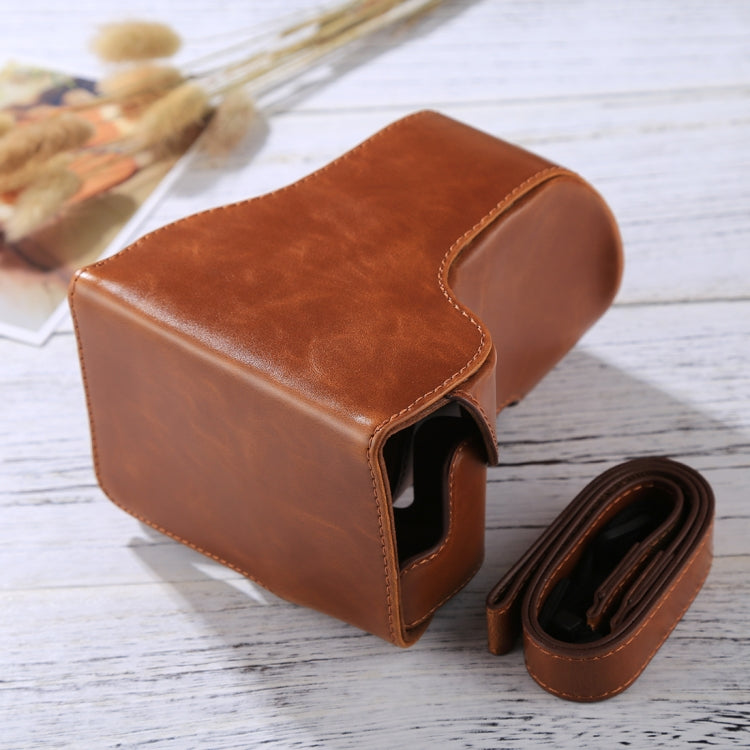 Full Body Camera PU Leather Case Bag with Strap for Canon EOS M6 (18-150mm Lens) (Brown) - free shipping - PMC TechLife - Order now!