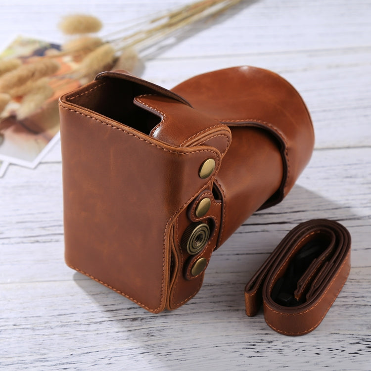 Full Body Camera PU Leather Case Bag with Strap for Canon EOS M6 (18-150mm Lens) (Brown) - free shipping - PMC TechLife - Order now!