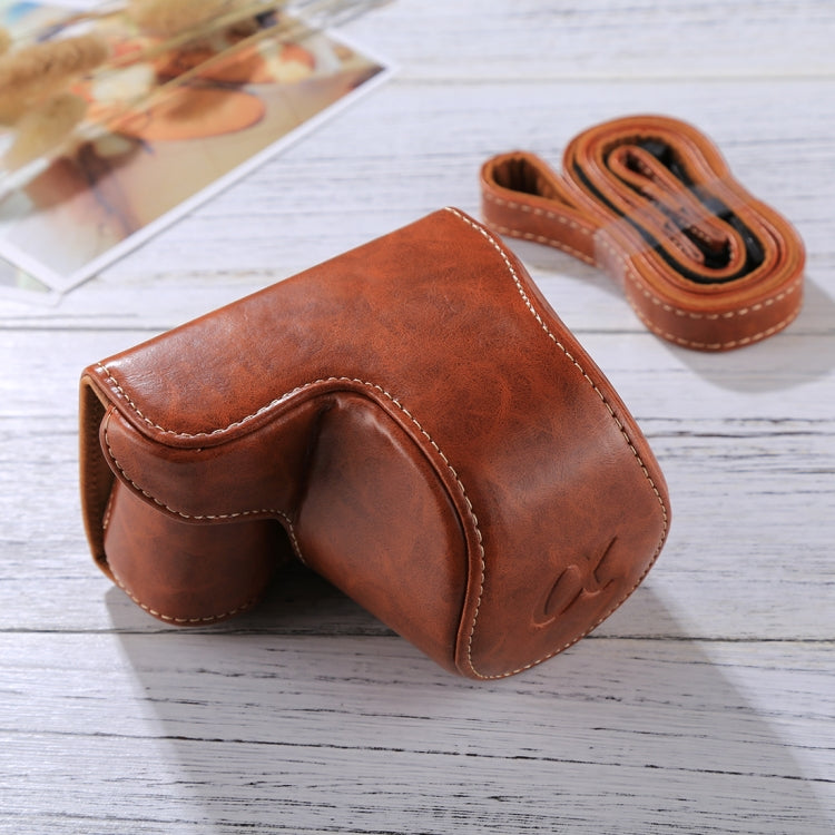 Full Body Camera PU Leather Case Bag with Strap for Sony A5100 / A5000 / NEX-3N (16-50mm / 40.5mm Lens)(Brown) - free shipping - PMC TechLife - Order now!