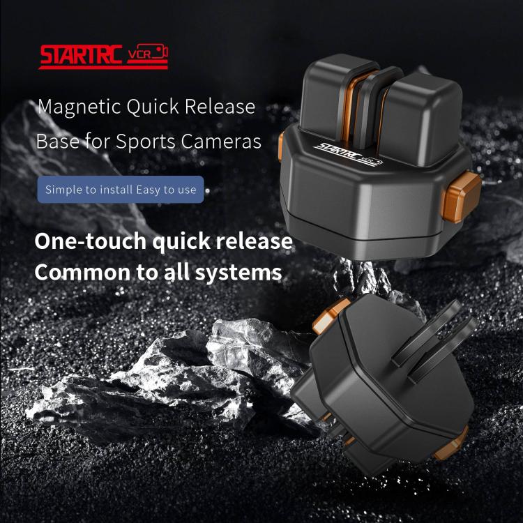 STARTRC VCR Snap-Mag Magnetic Quick Release Base Mount For GoPro (Black) - free shipping - PMC TechLife - Order now!