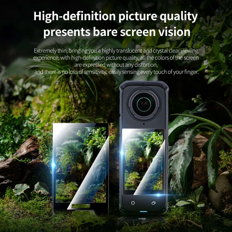 For Insta360 X5 / X4 STARTRC 2pcs HD Tempered Glass Film (Black) - free shipping - PMC TechLife - Order now!