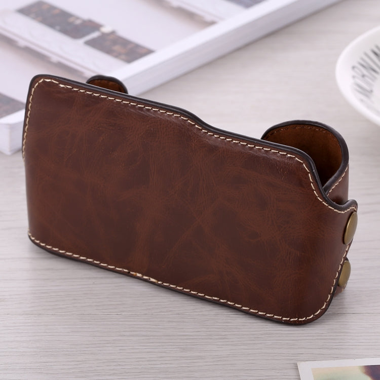 1/4 inch Thread PU Leather Camera Half Case Base for FUJIFILM X-A3 / X-A10(Coffee) - free shipping - PMC TechLife - Order now!