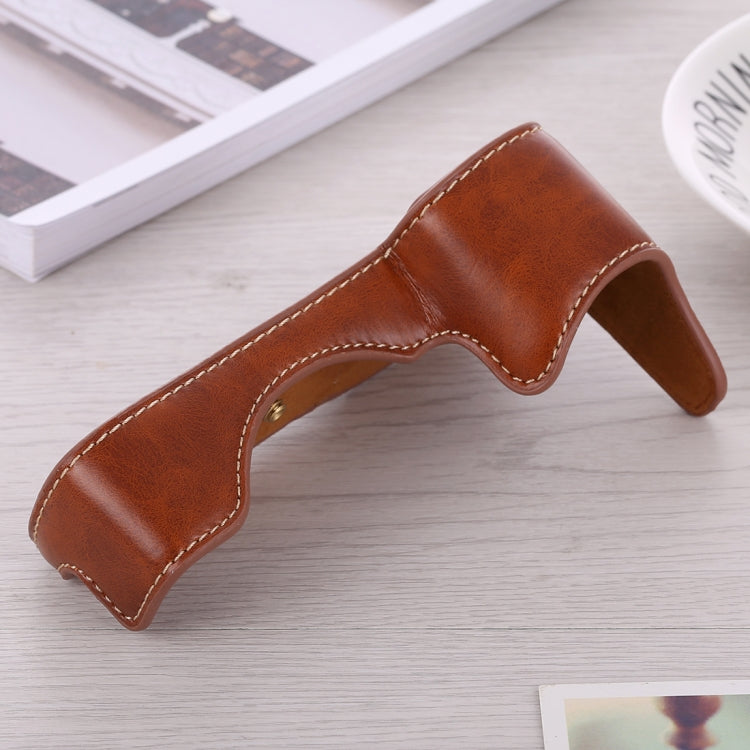 1/4 inch Thread PU Leather Camera Half Case Base for Sony ILCE-A9 / A9 / A7RIII(Brown) - free shipping - PMC TechLife - Order now!
