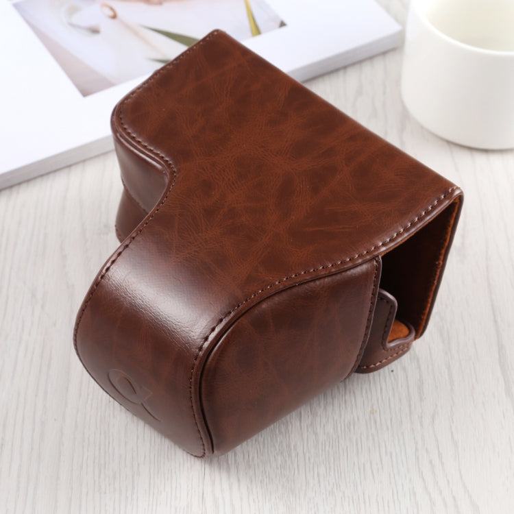 Full Body Camera PU Leather Case Bag with Strap for Sony A6400 / ILCE-A6400 (Coffee) - free shipping - PMC TechLife - Order now!