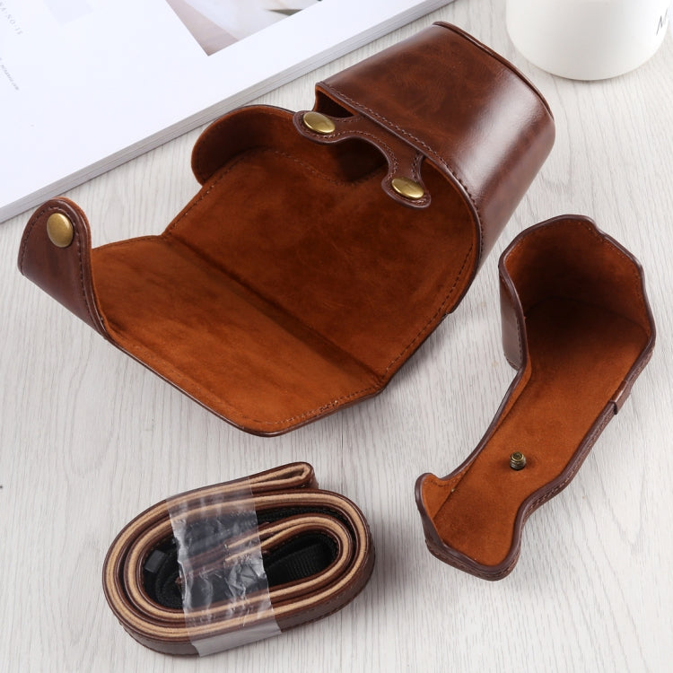 Full Body Camera PU Leather Case Bag with Strap for Sony A6400 / ILCE-A6400 (Coffee) - free shipping - PMC TechLife - Order now!