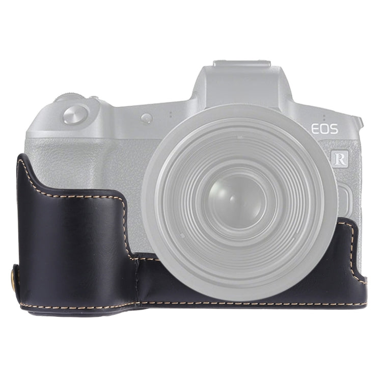 1/4 inch Thread PU Leather Camera Half Case Base for Canon EOS R (Black) - free shipping - PMC TechLife - Order now!