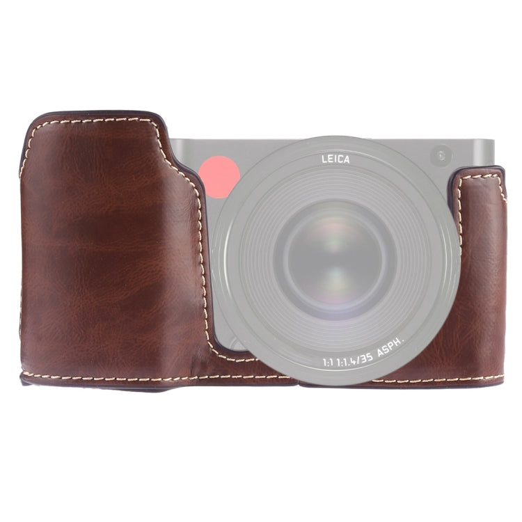 1/4 inch Thread PU Leather Camera Half Case Base for Leica TL (Typ 701) (Coffee) - free shipping - PMC TechLife - Order now!