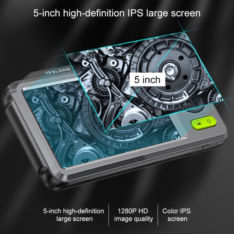 TESLONG NTS500B 5 inch 5mm Dual Lens HD Endoscope 200W Pixel Industrial Endoscope - free shipping - PMC TechLife - Order now!