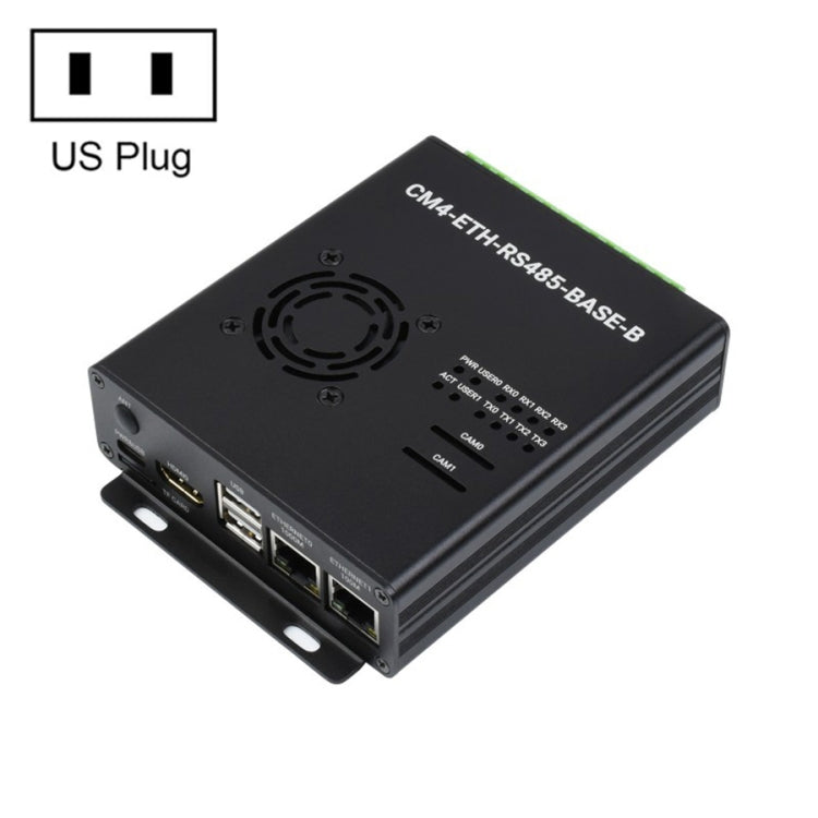 Waveshare Dual ETH Mini-Computer for Raspberry Pi CM4, Gigabit Ethernet, 4CH Isolated RS485(US Plug) - free shipping - PMC Jewellery - Order now!