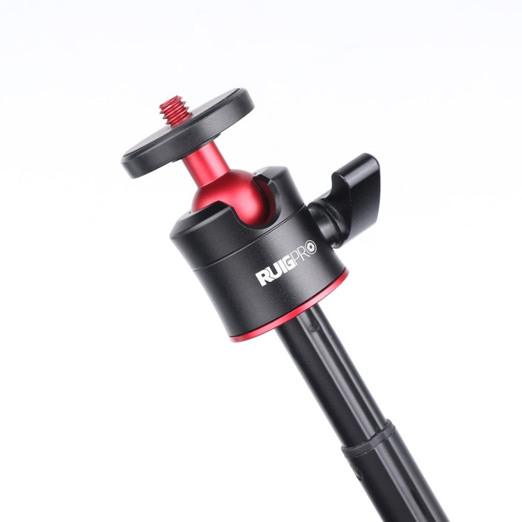 RUIGPRO Multi-functional Foldable Tripod Holder Selfie Monopod Stick with Ball Head for GoPro, Insta360, DJI and Other Action Cameras(Black) - Extendable Pole by RUIGPRO | Online Shopping South Africa | PMC TechLife | Buy Now Pay Later Mobicred
