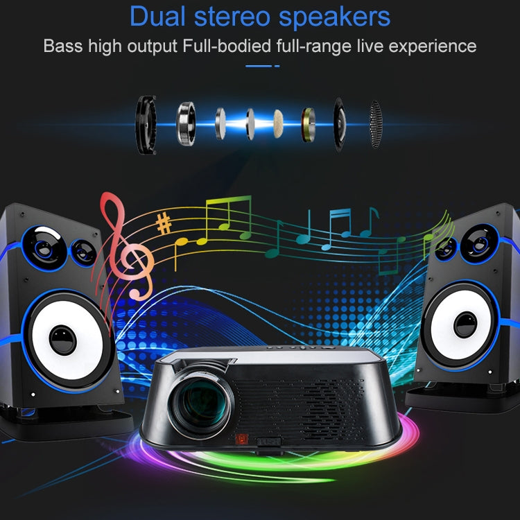 VS626 Android 3500ANSI Lumens 1080*720 Resolution LED+LCD Technology Smart Projector, Support AV / HDMI / SD Card / USB / VGA (Black Silver) - LED Projector by PMC TechLife | Online Shopping South Africa | PMC TechLife | Buy Now Pay Later Mobicred